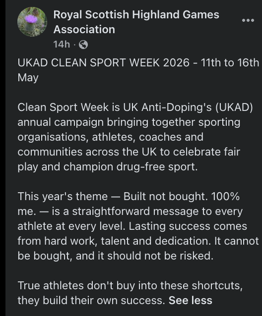 cleans_letsrun's tweet photo. It's UKAD Clean Sport Week!
It's the time of year when UK sports federations lightly reskin content sent to them by UKAD, hoping that nobody notices.
#doYourBit https://t.co/1WnjOusJAa