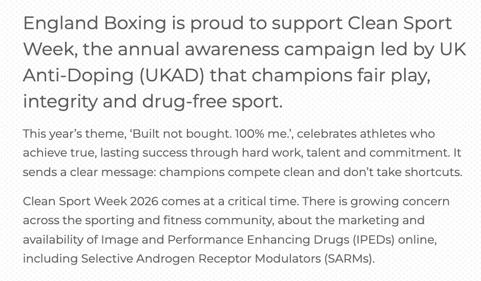 cleans_letsrun's tweet photo. It's UKAD Clean Sport Week!
It's the time of year when UK sports federations lightly reskin content sent to them by UKAD, hoping that nobody notices.
#doYourBit https://t.co/1WnjOusJAa