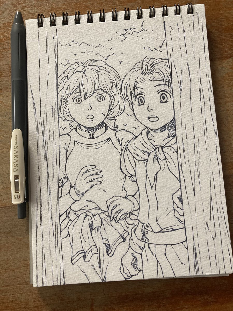 mei7669's tweet photo. SARASA Clip 0.5 
コピック、水彩どちらも滲まない使いやすボールペン✒️ https://t.co/UAwprp7QPv