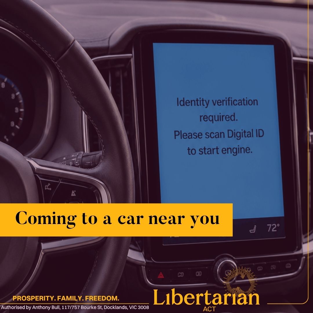libertarianact's tweet photo. Age verification for social media. Then search engines. Now the US wants AI in cars to decide if you're allowed to drive. Same pattern every time: "safety" first, control second. Your choices should be yours.
#LibertarianACT #PersonalFreedom #Surveillance #Canberra https://t.co/kMMKakggYD