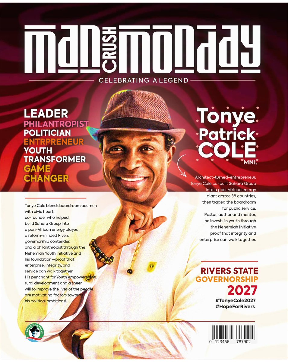 omaalexander61's tweet photo. This Man Crush Monday, we celebrate a leader with purpose.
The energy around Tonye Cole keeps growing every day.
Screened and prepared for the task ahead.
Rivers State deserves growth, jobs, and fresh ideas.
#TonyeCole2027 #HopeforRivers https://t.co/QNudSYLxuG