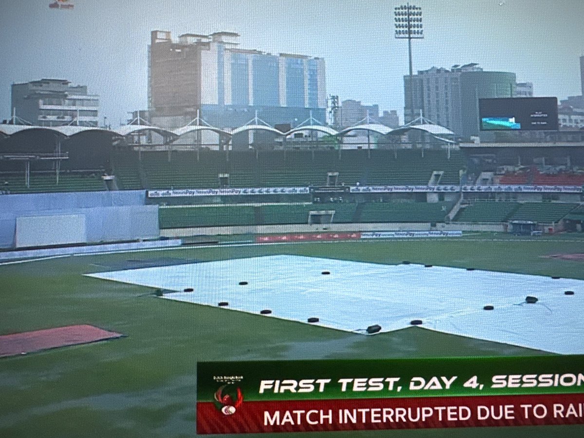Mega_Rain's tweet photo. Rain stopped now. Ground absorbing rain etc. slight chance of play today. Exited trade at 1.25 #banvpak https://t.co/pW1xDuYaS7