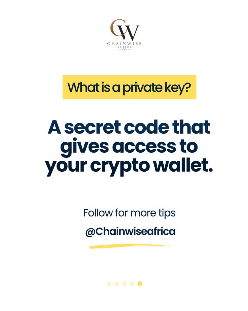 Chainwiseafrica's tweet photo. Your private key is the master access to your crypto wallet 🔐
If someone gets access to it, they control your funds.

Never share your private key with anyone, not even “support agents” or strangers online. Stay safe, stay informed, and always protect your digital assets. 🌍⚡ https://t.co/Zj3aoF92fQ