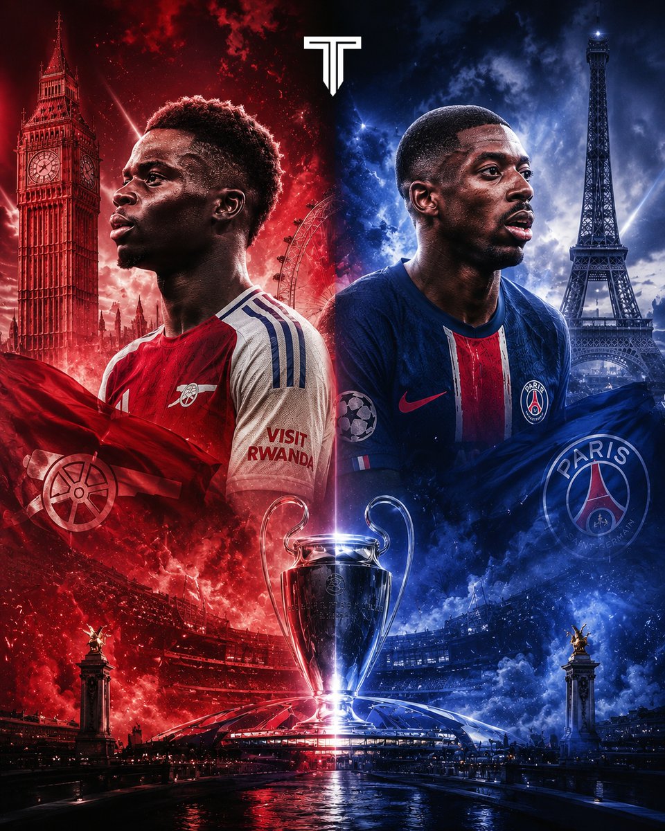 TouchlineX's tweet photo. 🚨 𝗗𝗜𝗗 𝗬𝗢𝗨 𝗞𝗡𝗢𝗪: For the first time in 55 years, the UEFA Champions League final is set to be a battle between clubs from two different capital cities!
Paris Saint-Germain (PARIS) vs Arsenal (LONDON)! 💫 https://t.co/7U8P7yEOpM