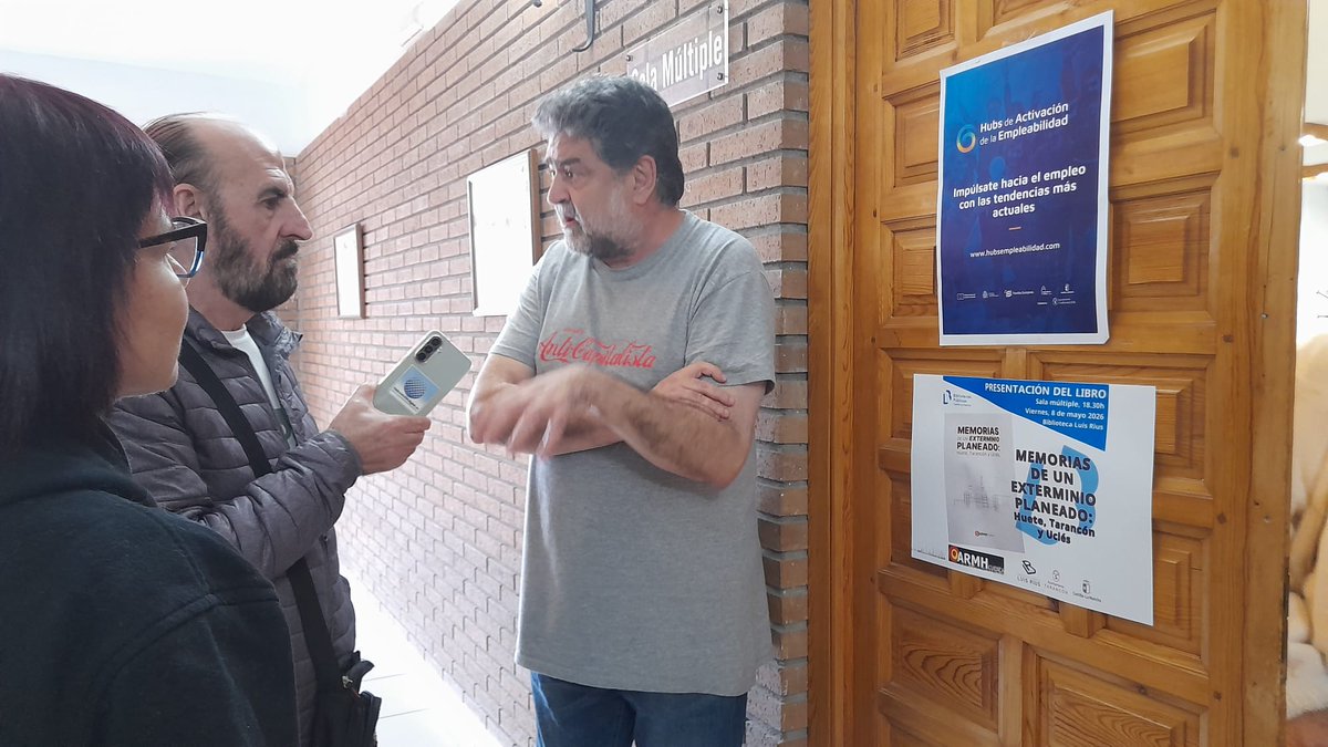BpmLUISRIUS's tweet photo. El pasado viernes tuvimos la presentación del libro "Memorias de un exterminio planeado: Huete, Tarancón y Uclés" editado por la @HTarancon. Este volumen, según nos explicó Máximo Molina, recopila cuatro testimonios de represaliados de nuestra provincia
#presentacionesdelibros https://t.co/yVJ1A0vcMu