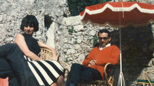 Agnès Varda &amp; Jean-Luc Godard at the Cannes Film Festival in 1964