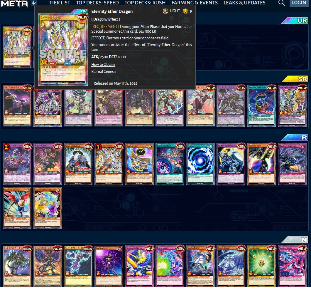 MickeyCavello's tweet photo. @YuGiOh_DL_INFO New Mini-Box; Eternal Genesis Released!
Check Out Duel Links Meta For More Info.
🔗 https://t.co/tNT50DY5zo
#yugioh #duellinks #rushduel #gorush #new #rush #minibox #eternalgenesis https://t.co/d51HawOpfC