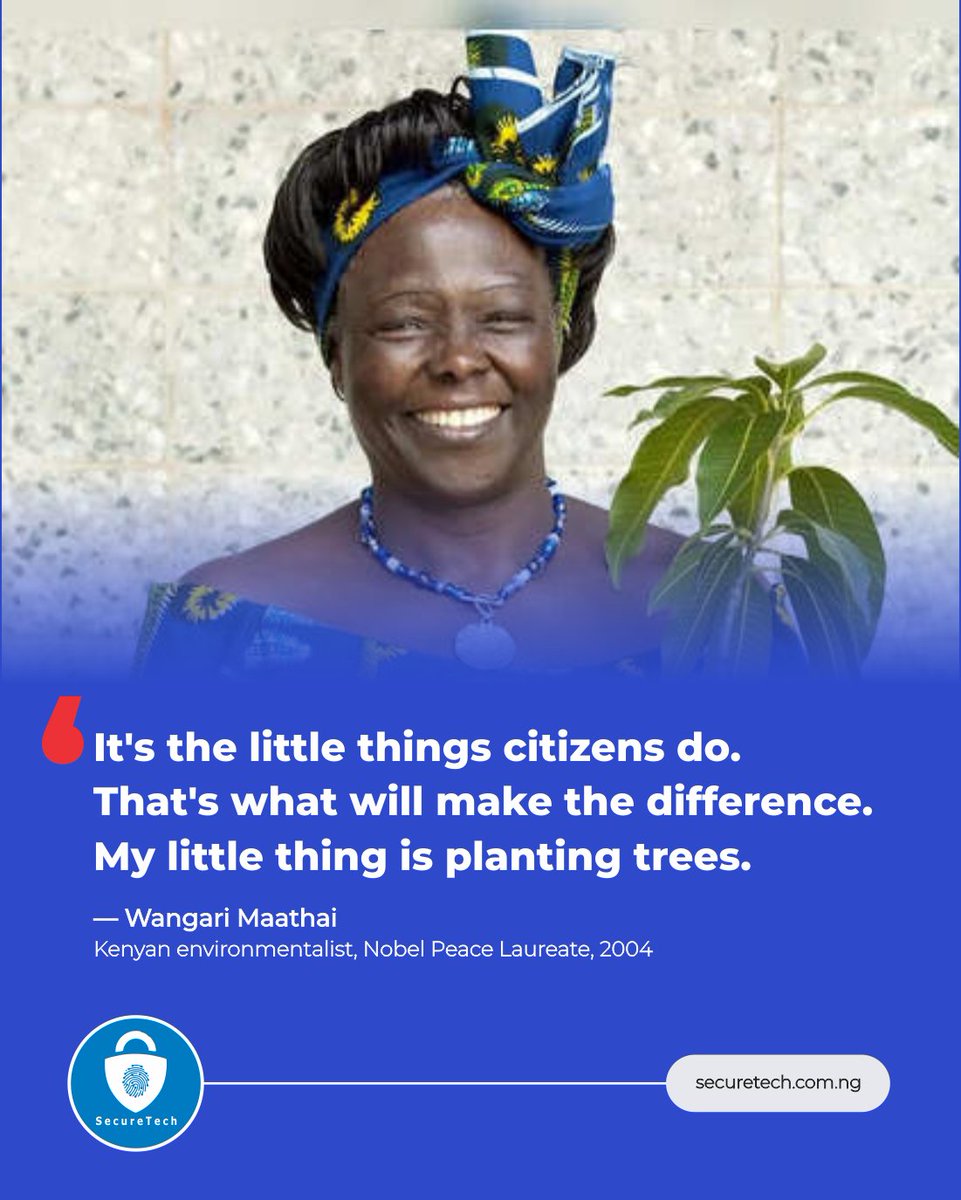 SecureTechNig's tweet photo. Wangari Maathai planted 47 million trees , one decision at a time.

Your security infrastructure starts the same way.
One door. One camera. One system. Start small. Start right. https://t.co/Uz3eXtYKKS