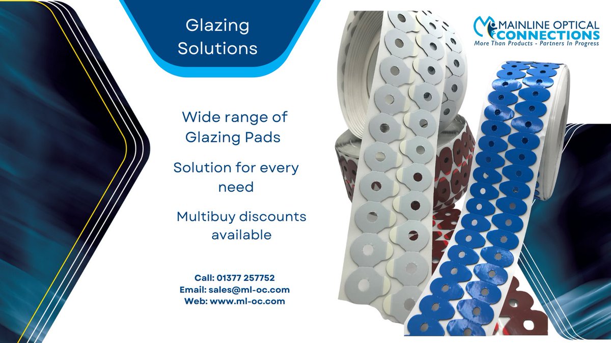 MainlineOptical's tweet photo. Struggling with slippage on modern lens coatings? Mainline Optical Connections stocks glazing pads for every lens type—from cost‑effective to premium. Reliable grip, trusted brands, options for every workflow. Message us for recommendations. https://t.co/TwPUbwJHuq