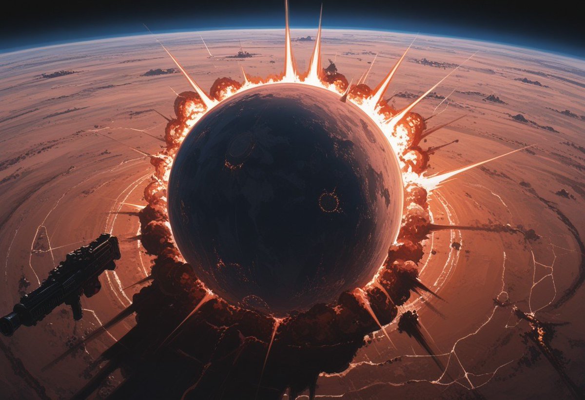 StarbaseCo's tweet photo. Terraforming by crashing moons onto planets increases mass and stimulates geologic activity...
or it could be a act of war to obliterate a planet. 

What ideas can you bring to the #StarbaseUniver to canonize and build on?]

Create here! https://t.co/HhmjkcIaQO https://t.co/mLHcwSFBUc
