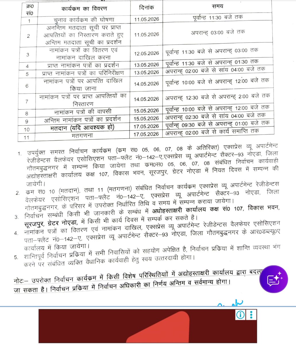 Jansamvad_UP1's tweet photo. @dmgbnagar @NavbharatTimes @JagranNews @AmarUjalaNews  जिला दिव्यांग सशक्तिकरण अधिकारी जिला गौतमबुद्ध नगर ने आज  11 05 26 सेक्टर 93 सुपर एमआईजी के RWA के  चुनाव  की घोषणा किया जो कि असंवैधानिक है,  वोटर लिस्ट फाइनल नहीं है ऐसी स्थिति में नामांकन कौन कर पाएगा और १ दिन का समय दिया https://t.co/7WpToRakgH