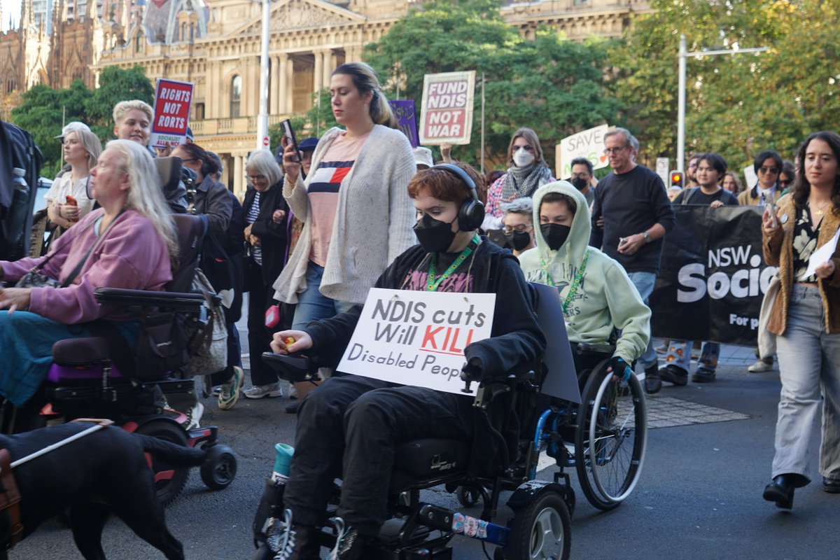 honi_soit's tweet photo. “We are not your alibis!”: Thousands protest #NDIS cuts
“The #Labor government does not have the right to treat us as second-class citizens, or burdens, or fraudsters, or something to be ‘cut’.”
https://t.co/IrQK4h95Tf https://t.co/2VU72z99bD