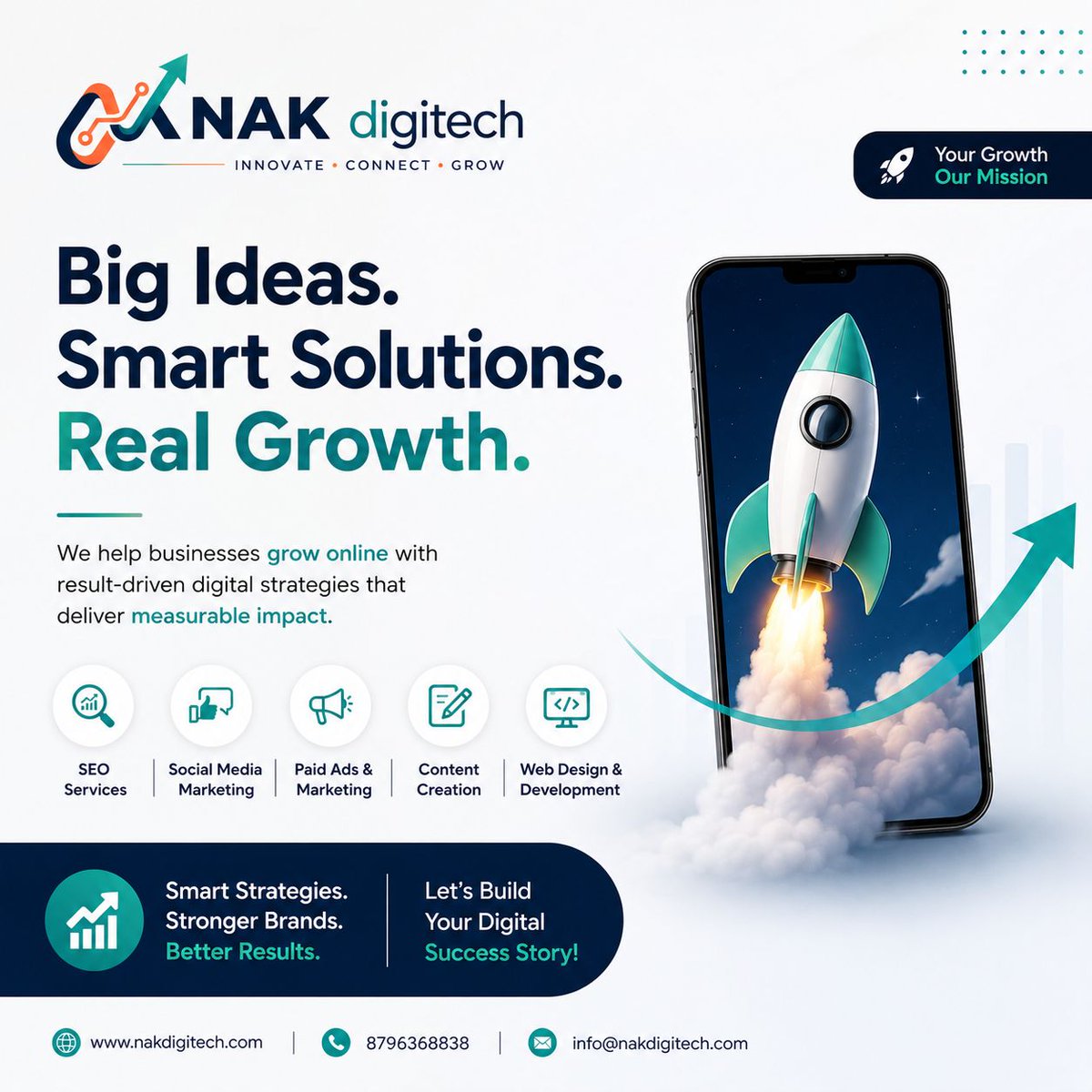 At NAK Digitech, we help brands grow with: SEO Services Social Media ...