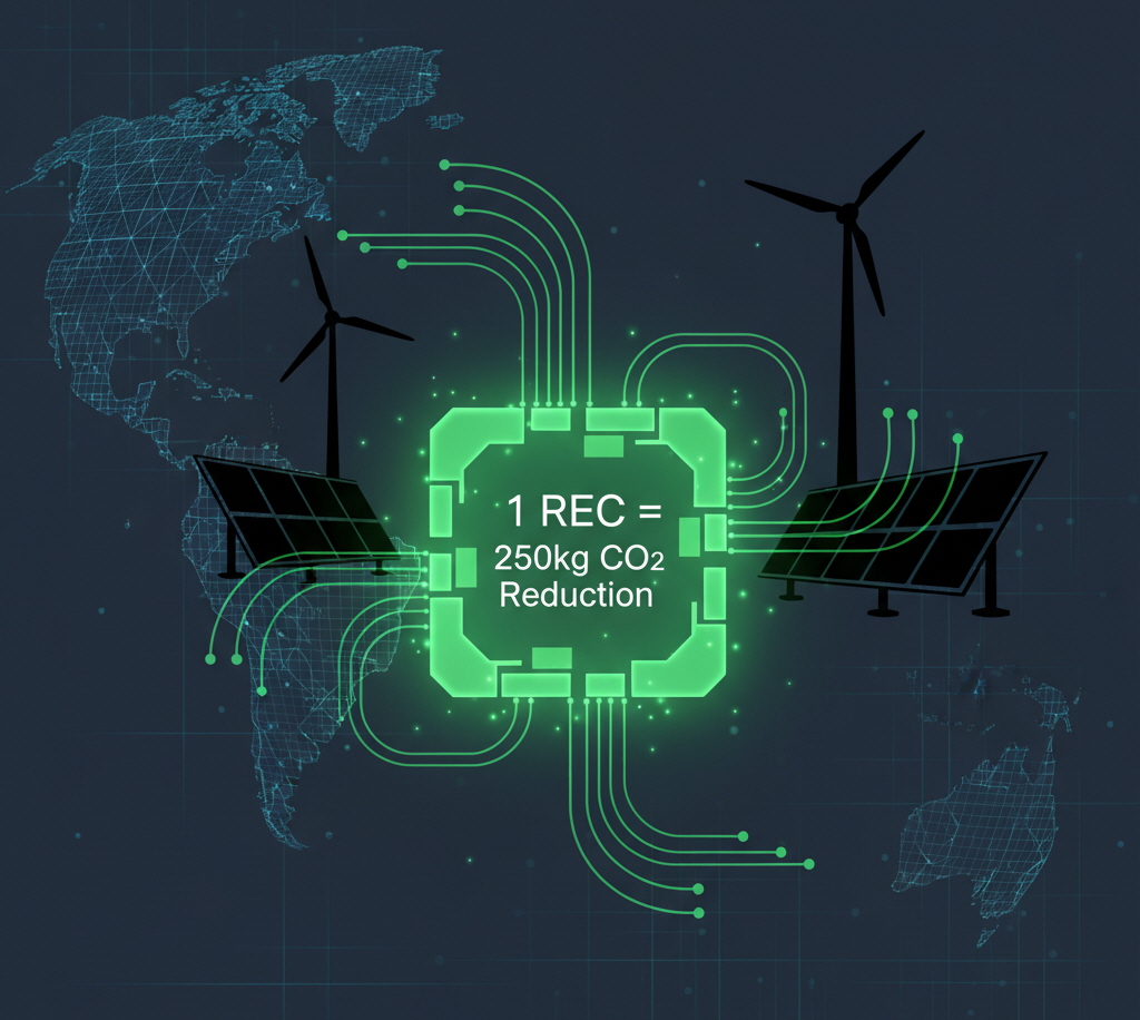 RECEN_Official's tweet photo. Did you know? 1 #RECEN REC represents 250kg CO2 reduction! 🌿 This measurable impact helps companies achieve #RE100 goals &amp; drives the global energy transition. See how blockchain ensures transparency in green energy trading. #Sustainability https://t.co/RgbknLPLv8