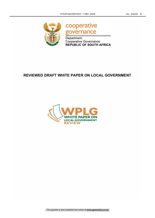 zsszonyane's tweet photo. 🔊 #WPLG #Alert 🔴 

The Gazette on the 2026 White Paper on Local Government #2026WPLG is out for further comments. Don't miss this golden opportunity offered by @NationalCoGTA before the document is submitted to @ParliamentofRSA.

Download the gazette via - https://t.co/KYm2ClWX3X

Due 📅: 28 May 2026