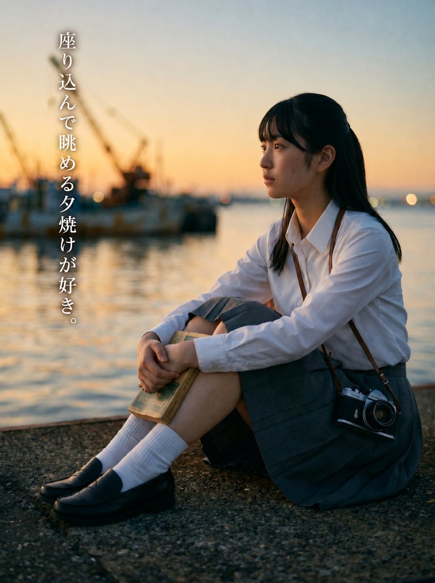 日が沈むね #AIgirl #AIグラビア #AI美少女