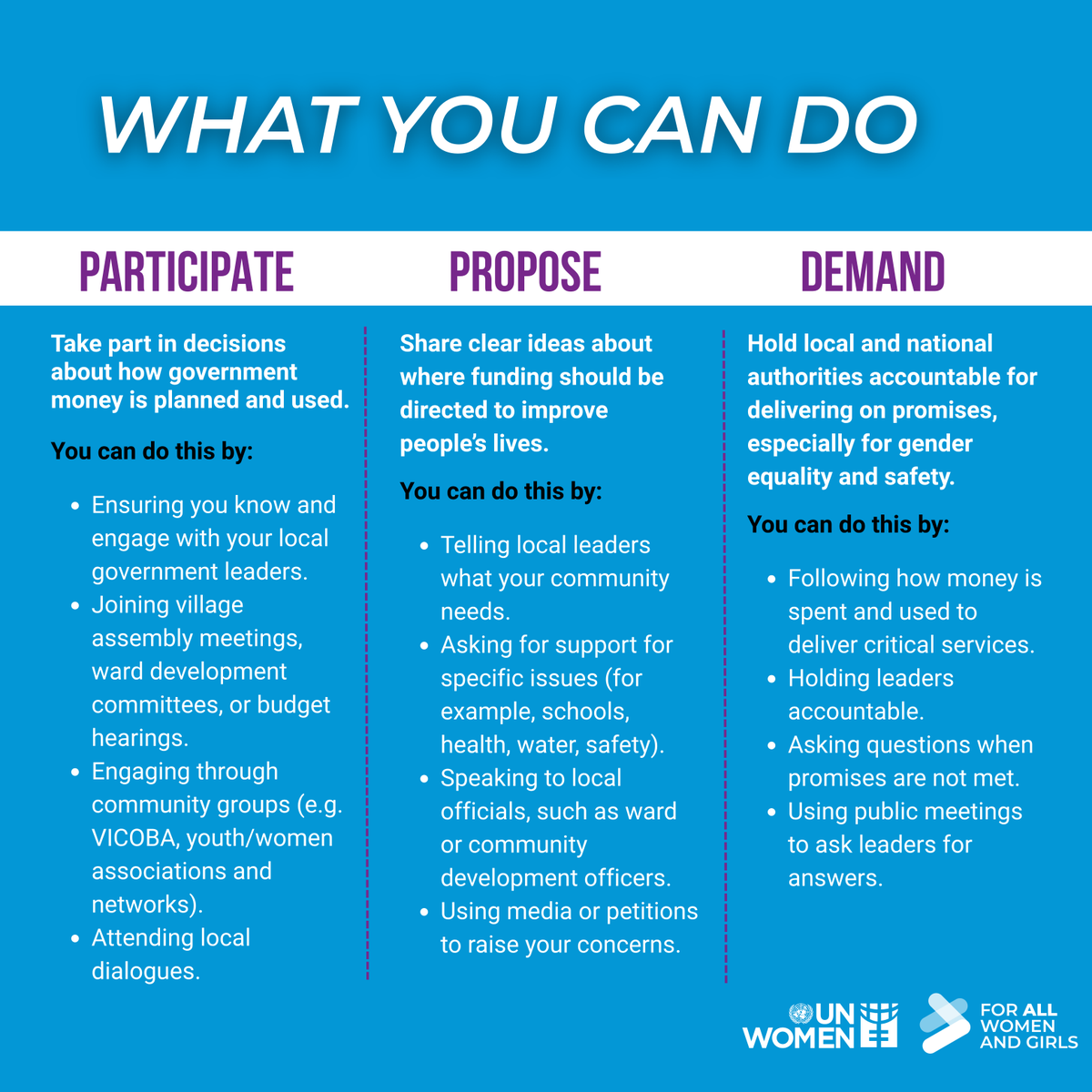 unwomentanzania's tweet photo. Do you know where women and girls in your community can go when their rights are violated?

Justice needs funding to reach EVERYONE.

Public budgets can support legal aid, rights education, and services that help women and girls seek justice.

To strengthen access to justice:

⚖️ Participate in public meetings
⚖️ Propose legal aid and rights education
⚖️ Demand fair and equal services for all

Justice must be accessible to everyone.