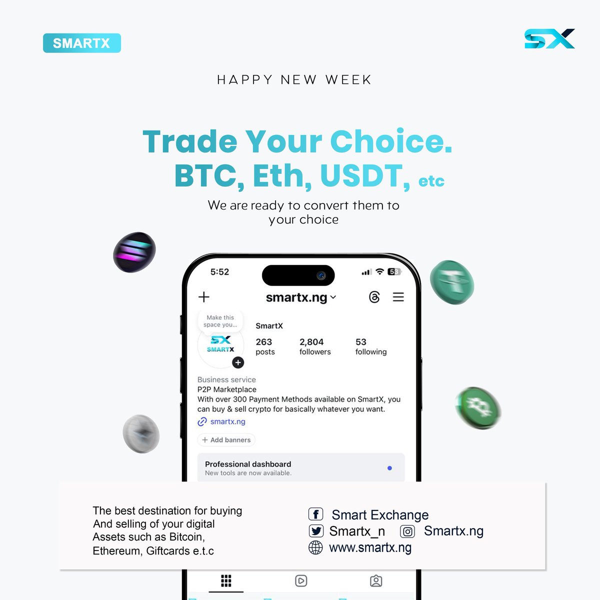 SmartX_n's tweet photo. Enjoy the best exchange rates with smartx this weekend 😍😍. Slide in now to trade✅ 

#trade #crypto #giftcard https://t.co/pDABGoZg1O