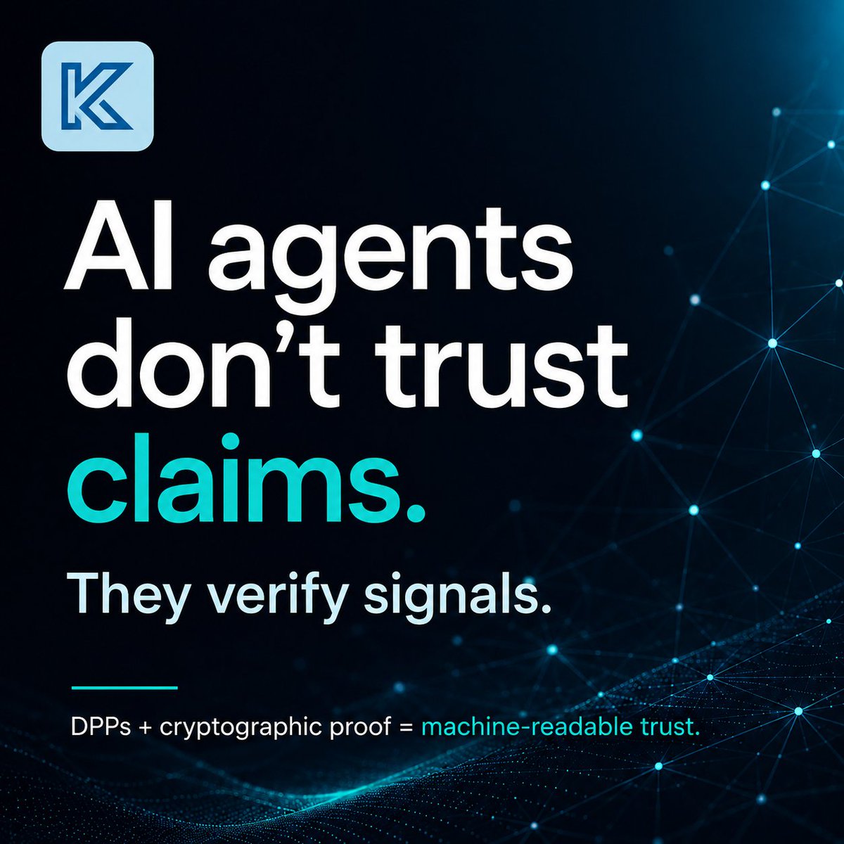 KeybanTech's tweet photo. AI agents won't trust product marketing the way humans do. They need structured, verifiable data. Digital Product Passports must go beyond compliance files — they must be machine-readable trust signals. https://t.co/835sP9zUe9