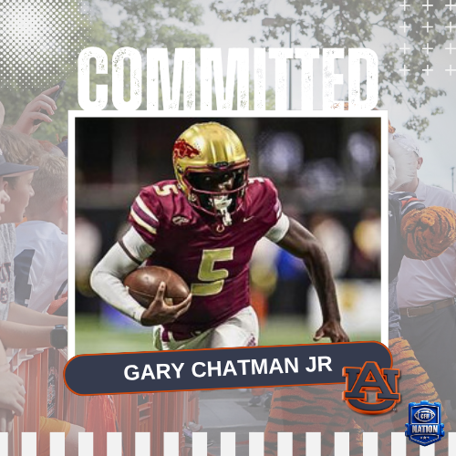 TheCFBNation's tweet photo. Brookwood (GA) 2027 3⭐QB Recruit Gary Chatman Jr Has Announced His Commitment To Auburn University

Chatman Jr Is A Top 60 QB In The 2027 Class &amp; Held 25+ Offers

#GoCFB #CollegeFootball #Auburn #WDE #WarEagle @GaryChatman15 https://t.co/zube5wEEii