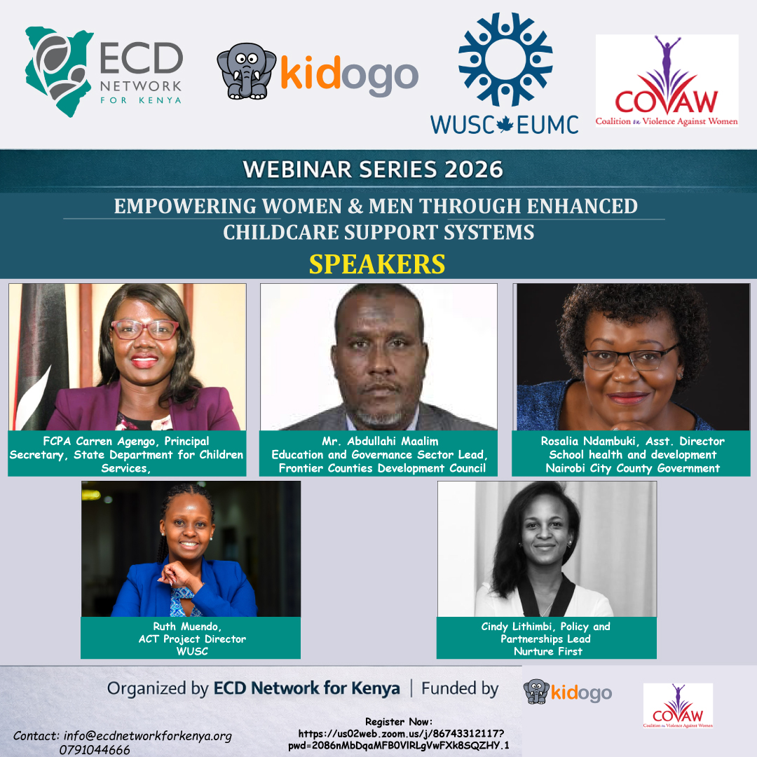ecdnetwork_ke's tweet photo. Preview of some of the speakers joining us for the webinar on Empowering Women & Men through Enhanced Childcare Support Systems.

Be on the lookout for our panelists of the day, including caregivers on the ground who will share their day-to-day experiences and realities in providing childcare support.

Join us tomorrow 12th May 2026 as we advance conversations on strengthening childcare systems in Kenya.

📅 12th May 2026
⏰ 9:00 AM – 12:00 PM (EAT)
📍 Hybrid (Physical & Virtual)

🔗 Register Now: https://t.co/CZ26CoPhvz

@abdullahi_maa  @nurture_first  @WorldUniService @covaw  @Kidogo_ECD @UNICEF  @WFP @ECDAction @hiltonfound @af_ecn @melindagates @CatholicRelief