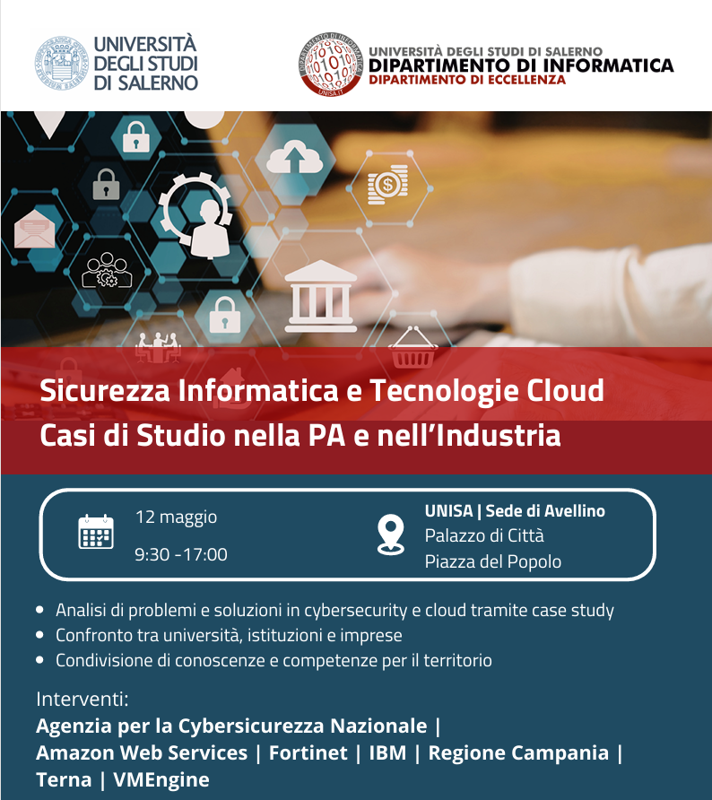 VMEnginesrl's tweet photo. Dalle aziende all’università: la #cybersecurity resta al centro.

Dopo l’evento dedicato alle #imprese, portiamo il confronto su #sicurezzainformatica e #cloud a @UniSalerno 

Come VMEngine, parleremo del case study su #Fantacalcio. https://t.co/walnDxJCr3