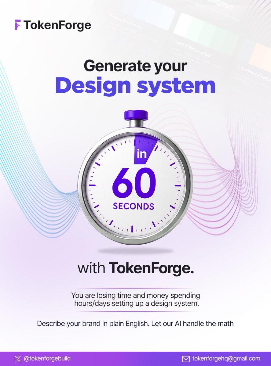 tokenforgebuild's tweet photo. Building a system from scratch takes hours of manual labor, leaving teams to choose between speed and consistency.
TokenForge is here to end that compromise. We’ve created a bridge that turns brand descriptions into production ready foundations in just 60 seconds. @Google @wandb https://t.co/nzMWvPldnb