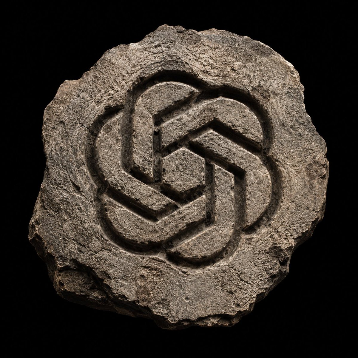 Ancient Hand-Chiseled Stone Artifact Logo