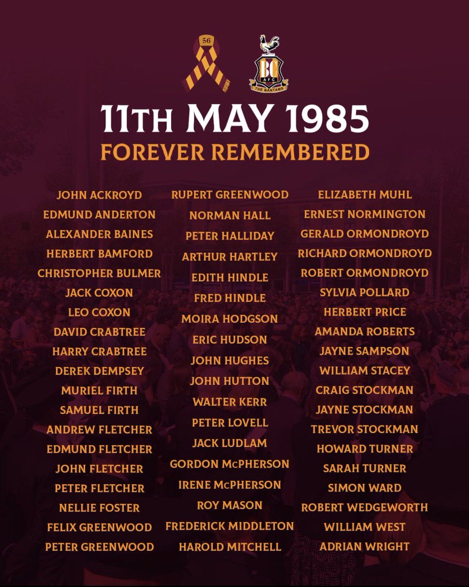 mbows23's tweet photo. Thoughts today with the 56 football fans who lost their lives, the hundreds who were injured and those still affected to this day https://t.co/q94lwfBUD5