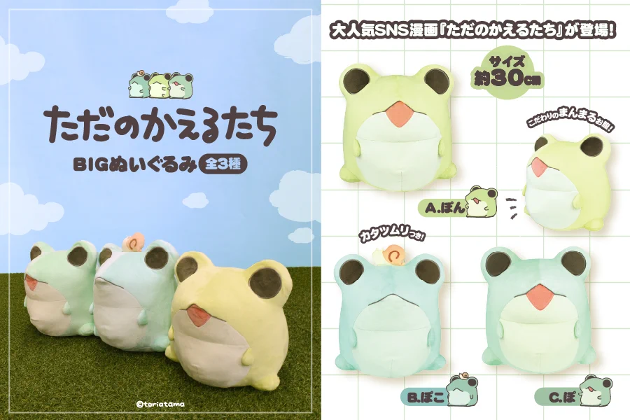 ただのかえるたち BIGぬいぐるみ ぽん ぽこ ぽ コンプ 公式】フクヤ｜プライズ on X: 