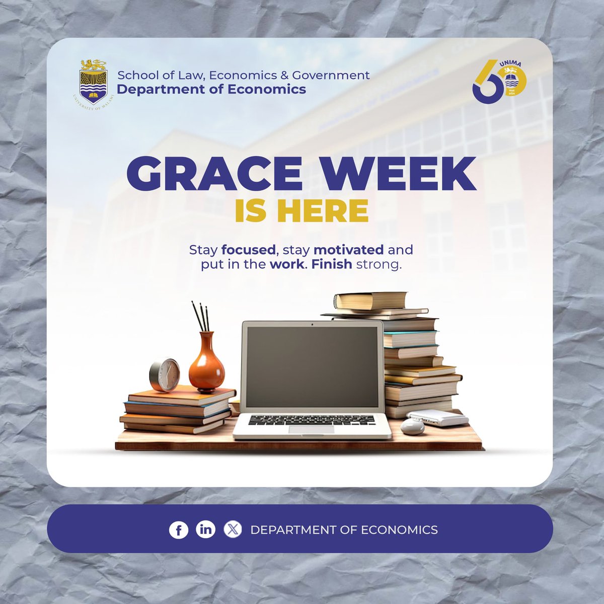 unimaecon's tweet photo. Study week is here, and End of year examinations are around the corner. Stay focused, stay motivated, and put it in the work. 

All the best!

#StudyWeek #DoE #SLEG #UNIMA
@Gowokani11 @HappyKayuni https://t.co/W0gOdGXLWa