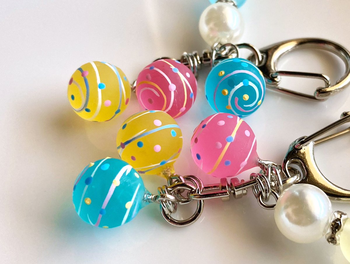 マット加工のミニミニ水風船バッグチャーム🎈 #レジン #ハンドメイド