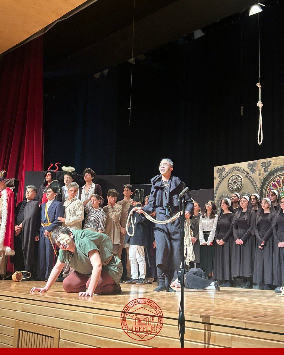 efflmezun's tweet photo. 9 Mayıs'ta, EFFL Tiyatro ve Müzik Kulübü tarafından  Anadolu Üniversitesi Yunus Emre Sahnesi’nde gerçekleştirilen Notre Dame’ın Kamburu gösterimindeydik.

Tüm ekibimizi yürekten tebrik ediyor ve başarılarının devamını diliyoruz! https://t.co/02gwF75R91