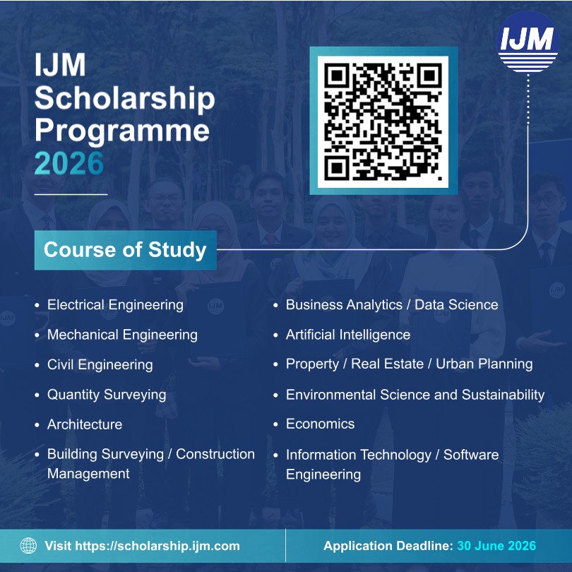 reviewbyyasmin's tweet photo. The IJM scholarship is now open for applications! Undergraduate students (incoming &amp; current) are recommended to apply. Applications close on 𝟯𝟬 𝗝𝘂𝗻𝗲 𝟮𝟬𝟮𝟲. 

📌https://t.co/9zLAPNlHwH https://t.co/WbARJrteb8