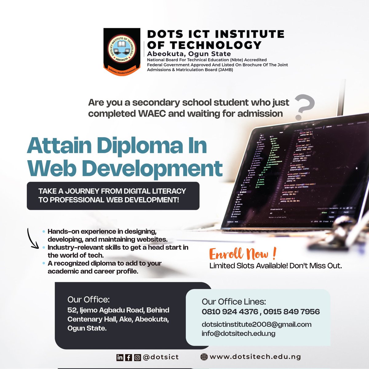 Dots ICT Institute of Tech Abeokuta tweet media