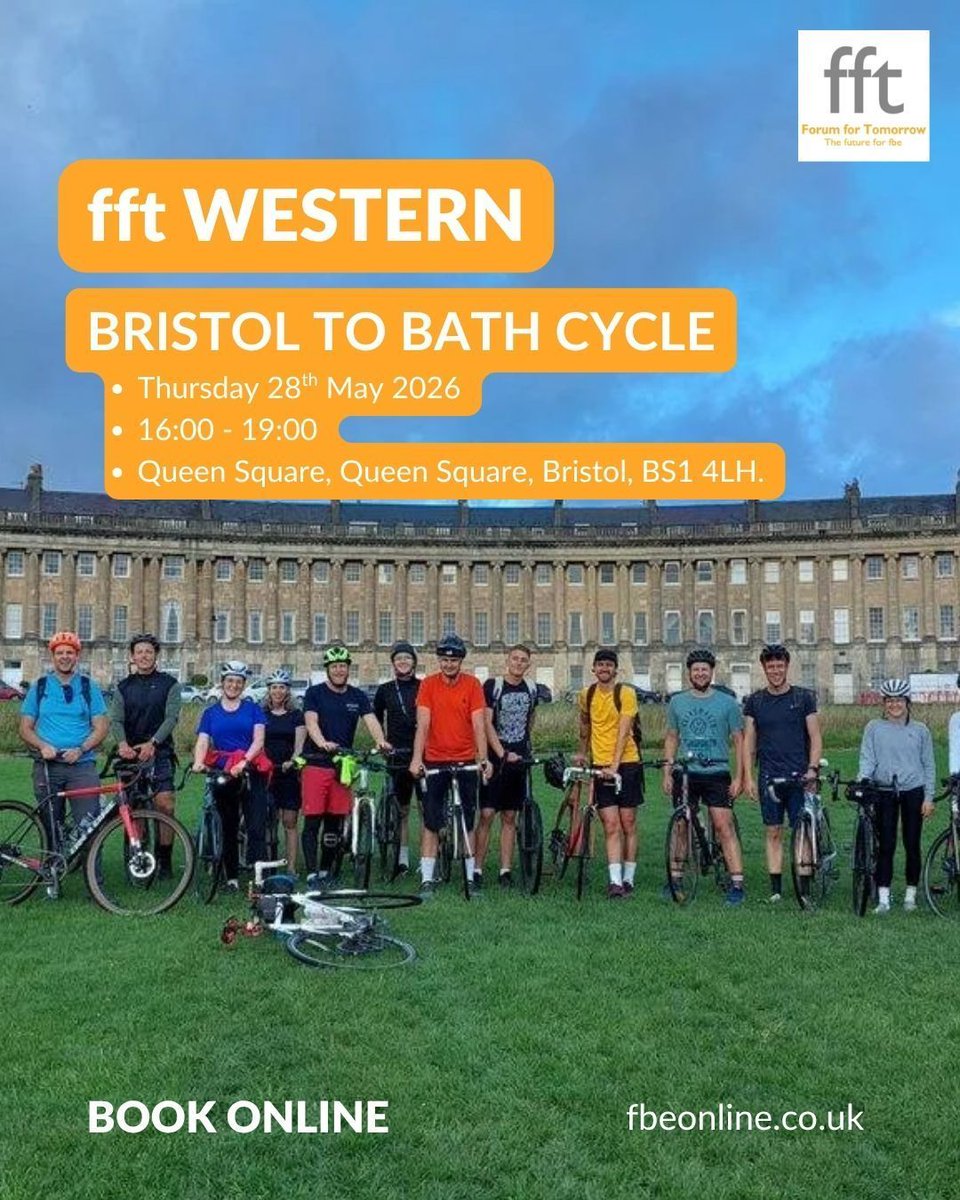 fftontwit's tweet photo. Just over two weeks until we join fft Western for a leisurely bike ride from Bristol to Bath along the railway path. 

🚴‍♂️ Thursday 28th May 🚴‍♀️ 

No need for lycra, its a leisurely pace so wear whatever you feel comfortable in. 

Full details online at https://t.co/lzJRh3DLoR https://t.co/KP9UKf5Imo