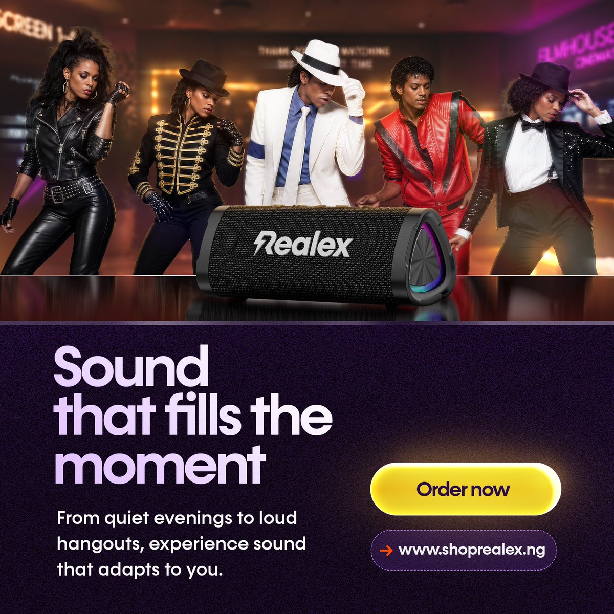 Realexng's tweet photo. The Realex speaker brings clear sound, deep bass, and the kind of energy that fills every moment.
Whether itโs movie night, hangouts, or solo jam sessions, your playlist deserves better audio.
Shop now at https://t.co/kqDAvs0aSz
#realex #realexperience #experiencemore https://t.co/TSwgIQ0c2Z