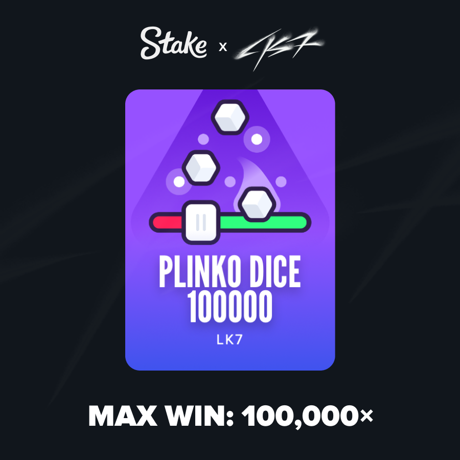 LK7com's tweet photo. You love:
- Plinko
- Dice
- 100,000x Max win

PLINKO DICE 100000 🤯
Play it now on @Stake 

What's your Stake ID? https://t.co/uuRbiZN3J2