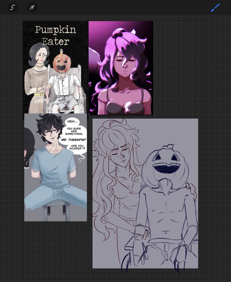 Blu_Sempai's tweet photo. Constance and his darling Mother #pumpkineater #oc #digitalart https://t.co/H9hp1qKJwR