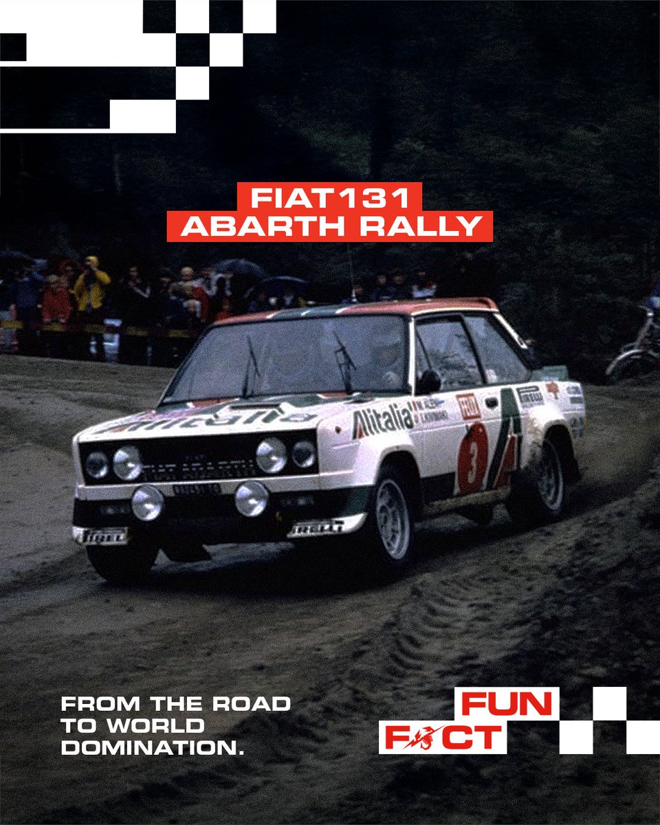 TeamAbarth's tweet photo. 50 years ago the Fiat 131 Abarth Rally marked the beginning of a new era in rally racing. Three manufacturers’ titles in the World Rally Championship. 1977. 1978. 1980.

#Abarth #AbarthFunFact #Scorpion 🦂 https://t.co/wR8sjAwvtD