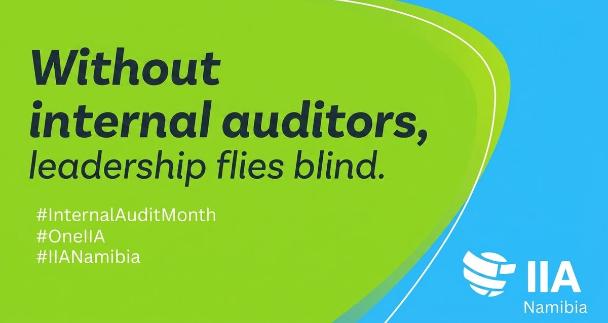IIANamibia's tweet photo. May is Internal Audit Awareness Month 🌍

We empower leadership with the independent assurance and strategic data required to make informed decisions that protect stakeholders and enhance performance.💼

 #InternalAuditMonth #IIANamibia #OneIIA #InternalAudit #Leadership https://t.co/mPWHFaTEQF