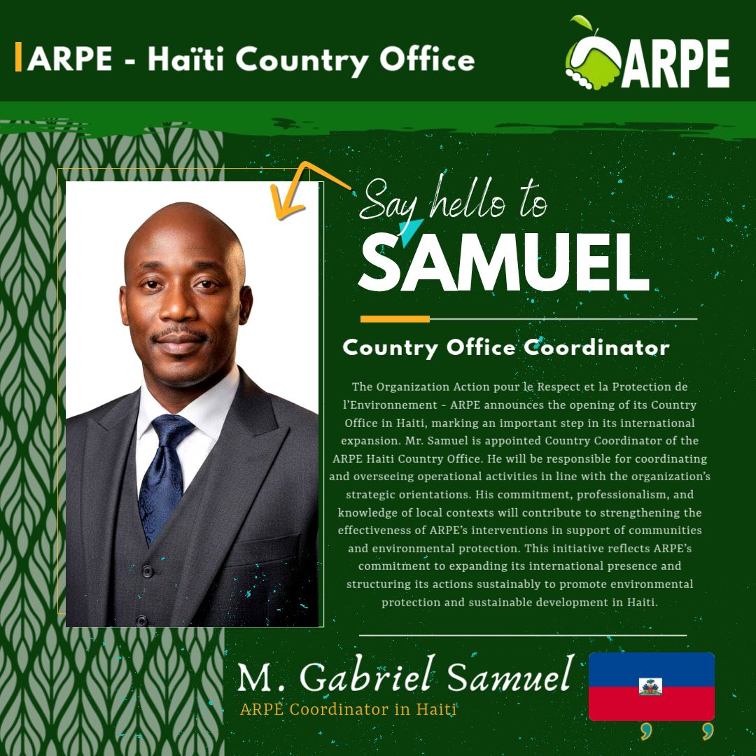 arpeonweb's tweet photo. ARPE officially announces the opening of its Country Office in Haiti, located in North America, within the Caribbean region. 

Official ARPE networks and contacts:
Website: https://t.co/qjJzAmRg4K
Facebook: https://t.co/GTRKUD1kxa
Email: contact@arpeplanet.org https://t.co/hPa9qjxWuA