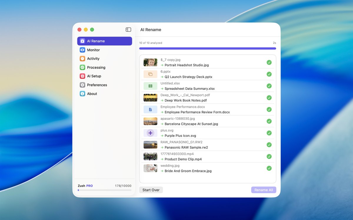 Zush: AI File Renamer tweet media