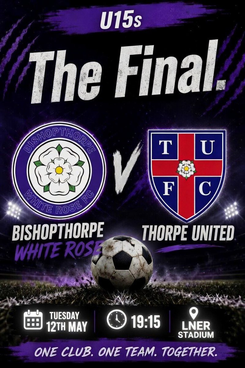 andygee007's tweet photo. Two top teams competing for the York Junior FA Cup at the LNER this Tuesday.  

C'mon Bishy 💜⚽️💜

#U15 #football https://t.co/Hn4QseQV6h