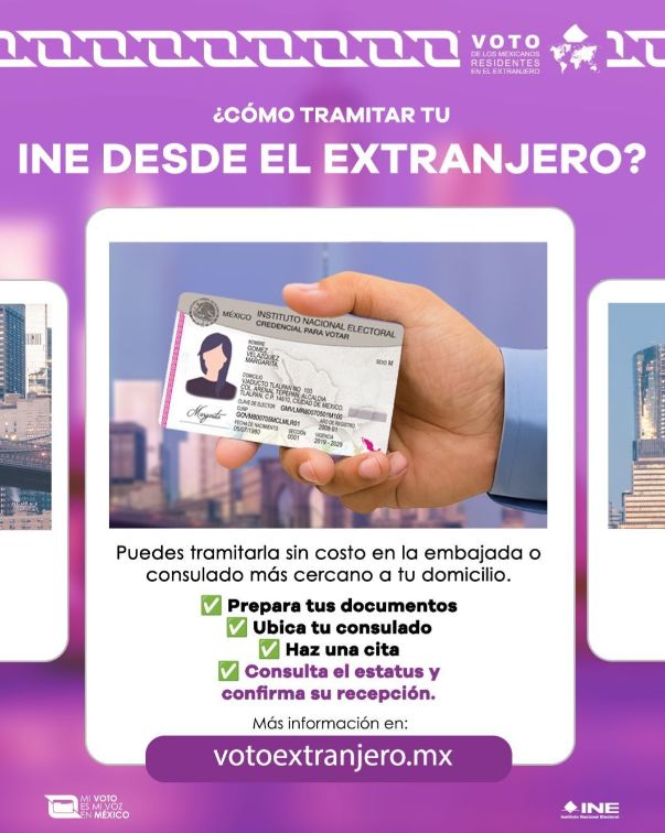 EmbaMexVN's tweet photo. 🌎¡Conoce los pasos para tramitar tu Credencial para Votar desde el Extranjero! 🗳️

#VotoExtranjero #INEMéxico https://t.co/aLfFDgFME5