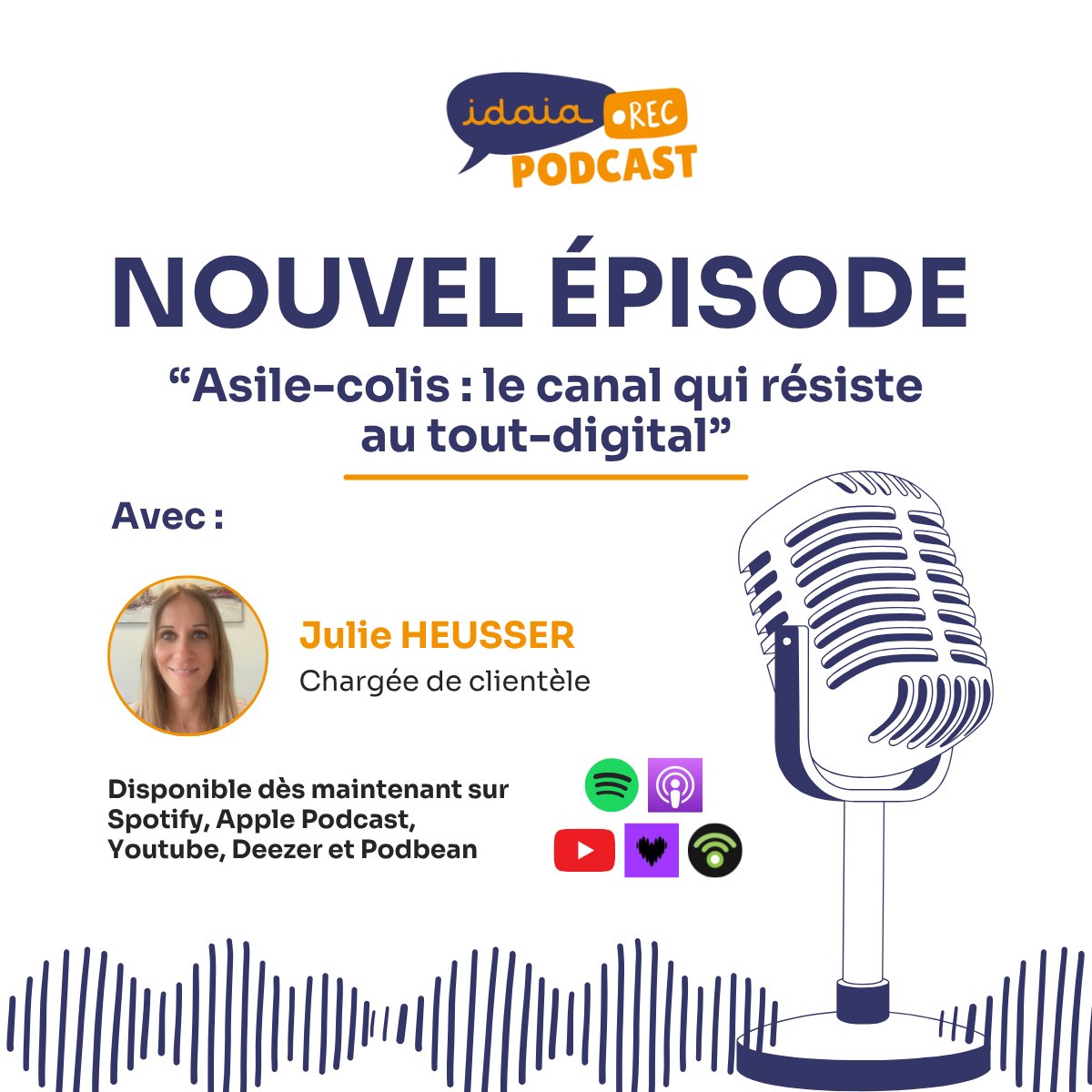 IDAIA_Group's tweet photo. [#Podcast] Nouvel épisode en ligne ! 🎙️  
  
Avec Julie HEUSSER, chargée de clientèle chez IDAIA, nous explorons tout ce qu’il faut savoir sur ce canal marketing qui montre de la résistance face aux communications digitales 🚀 
 
Ecouter l’épisode 👉 https://t.co/jjD1tgXpGB https://t.co/0PaXKOFNQj