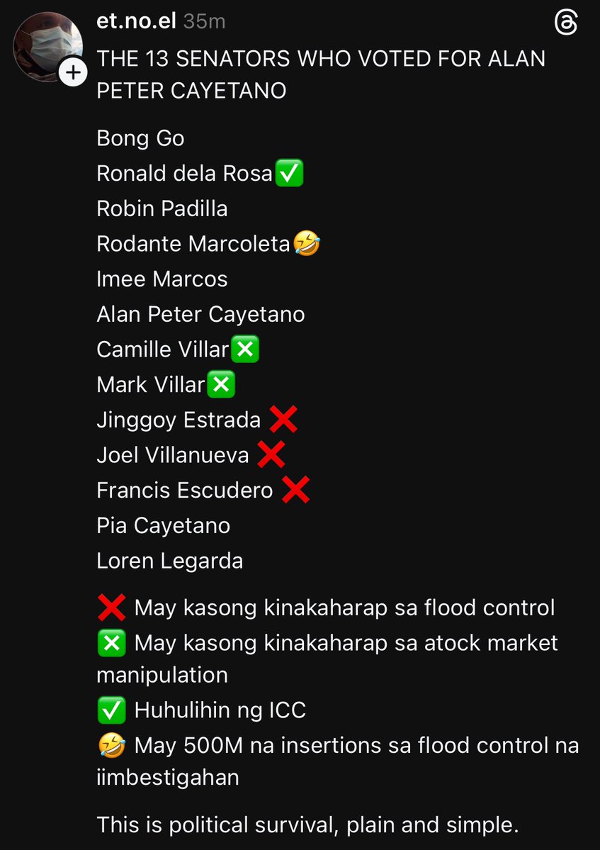 The 13 infamous senators.