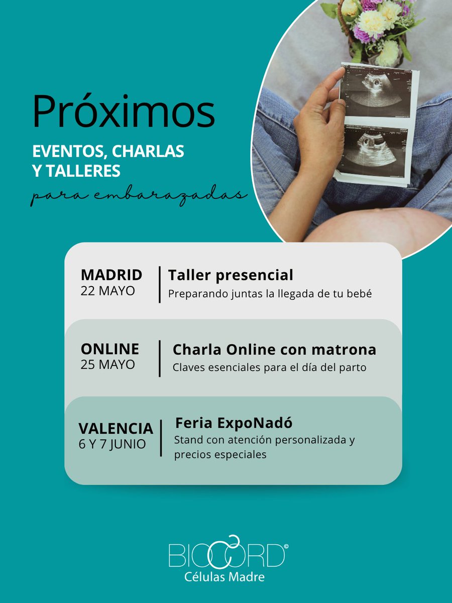 BioCord's tweet photo. Estos son los próximos #eventos, talleres y charlas en los que @BioCord participa y también ha organizado con mimo y  atención, para ayudarte en la llegada de tu bebé🫄

+INFO https://t.co/50gy1B2xcE

 #maternidad #embarazo https://t.co/L89IO2cbaP