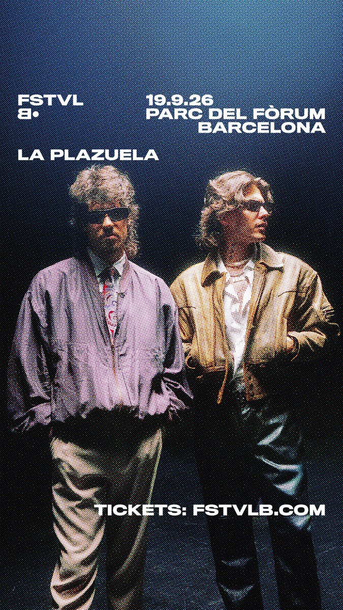 Fstvl_B's tweet photo. La Plazuela s’ha consolidat com un dels duos més magnètics del panorama actual, barrejant flamenc, funk i electrònica. Després d’anys connectant amb el públic, el duo granadí farà parada al Festival•B.

Tickets: https://t.co/o1bTsIIMCW 🔗 link a la bio
#FstvlB26 #FstvlB https://t.co/KLcBjJzOKT