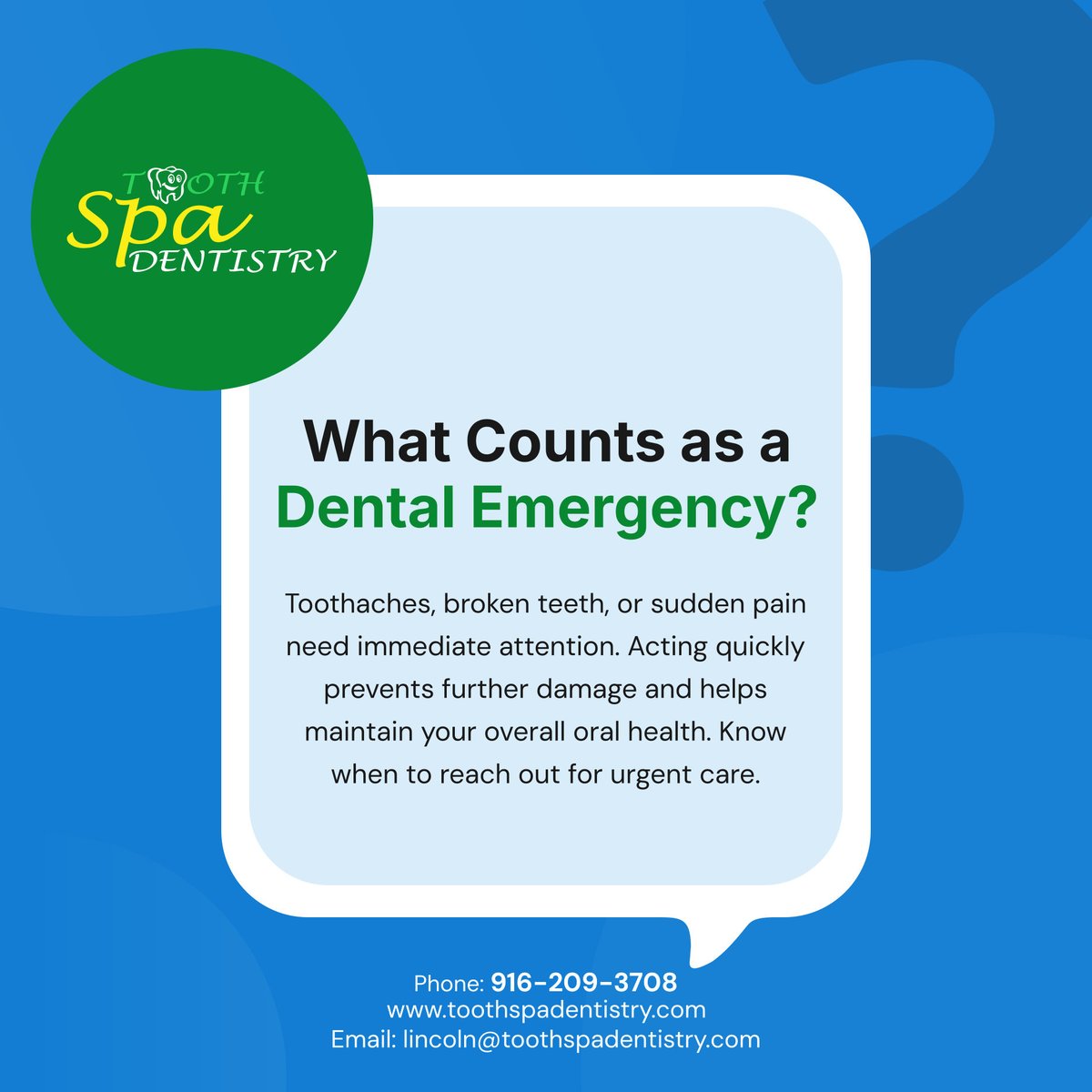 toothspadent's tweet photo. Dental pain can strike unexpectedly ⚡🦷😖 Quick action prevents bigger problems and keeps your smile healthy. Stay aware and ready!

#LincolnCA #DentalCareServices #EmergencyDentistry #DentalTips #OralCare https://t.co/j74xtY0hMC